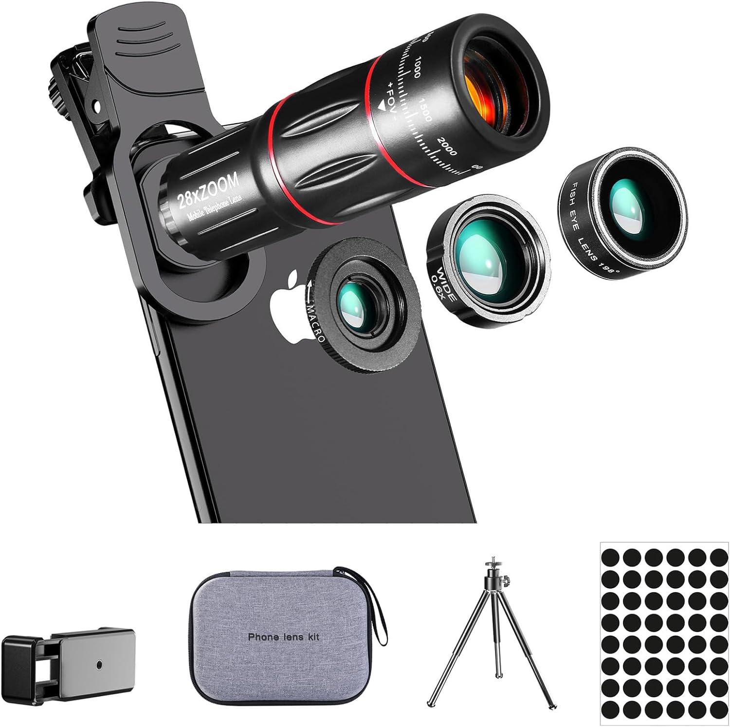 Ultimate Phone Camera Kit tested: Wide 0.6X Tele 28X… Perfect for snapping (Black)