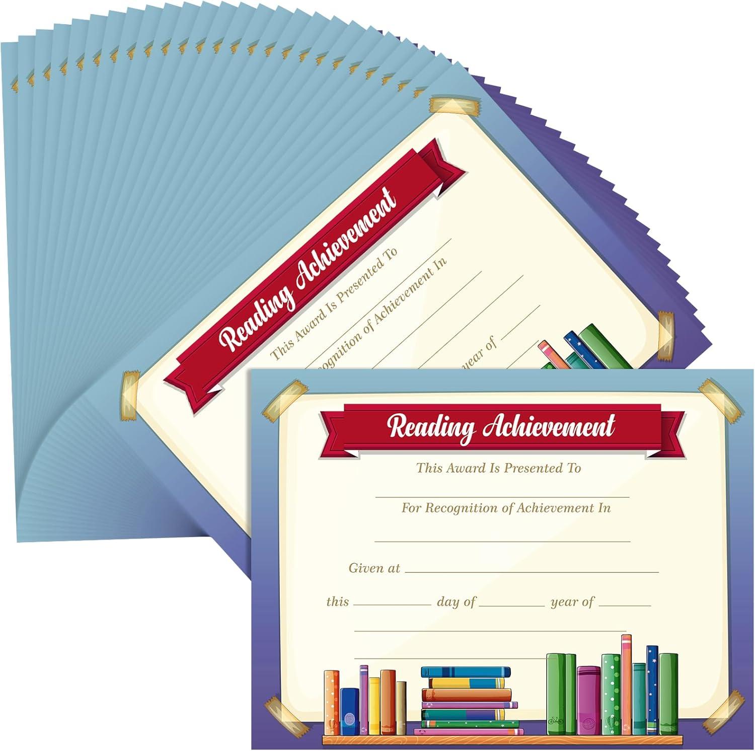 Compare Tested Reading Certificates: 60-Pcs stamped, Unique Designs…