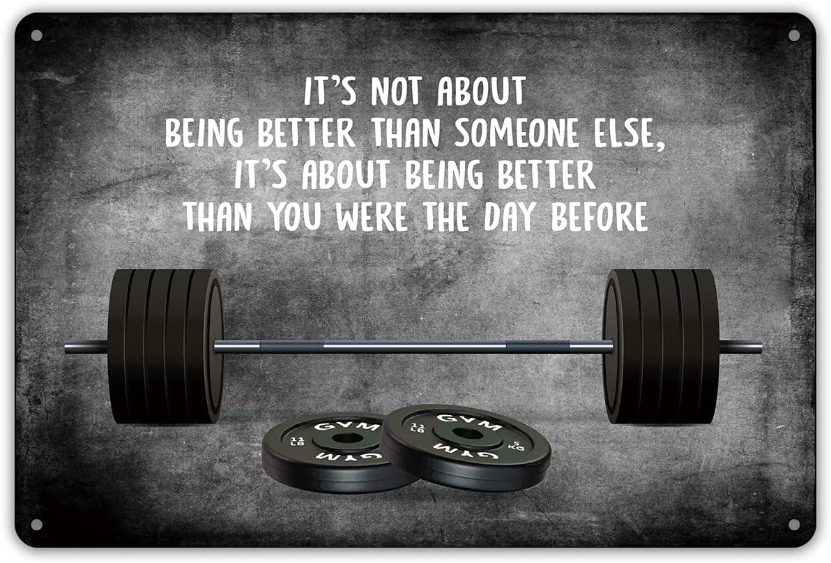 QIONGQI Sign Versus Gym Decor: Tested Motivational Metal Tin Art's Fun Insight