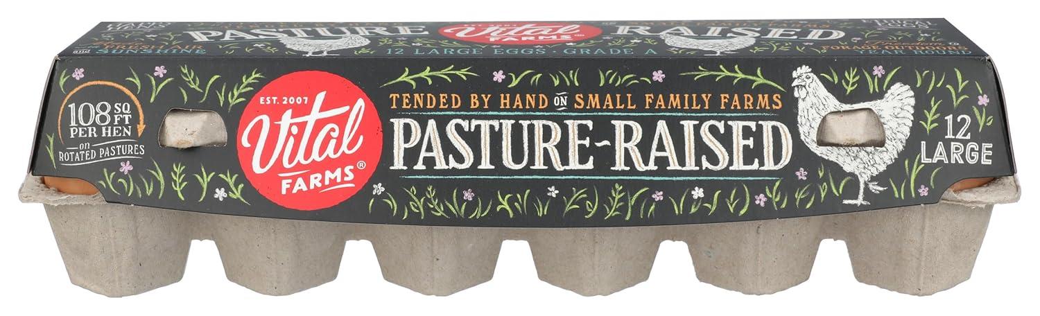 Comparing Vital Farms' Tested-Egg Promise Versus Grade A Delight...12 Pack Bargain