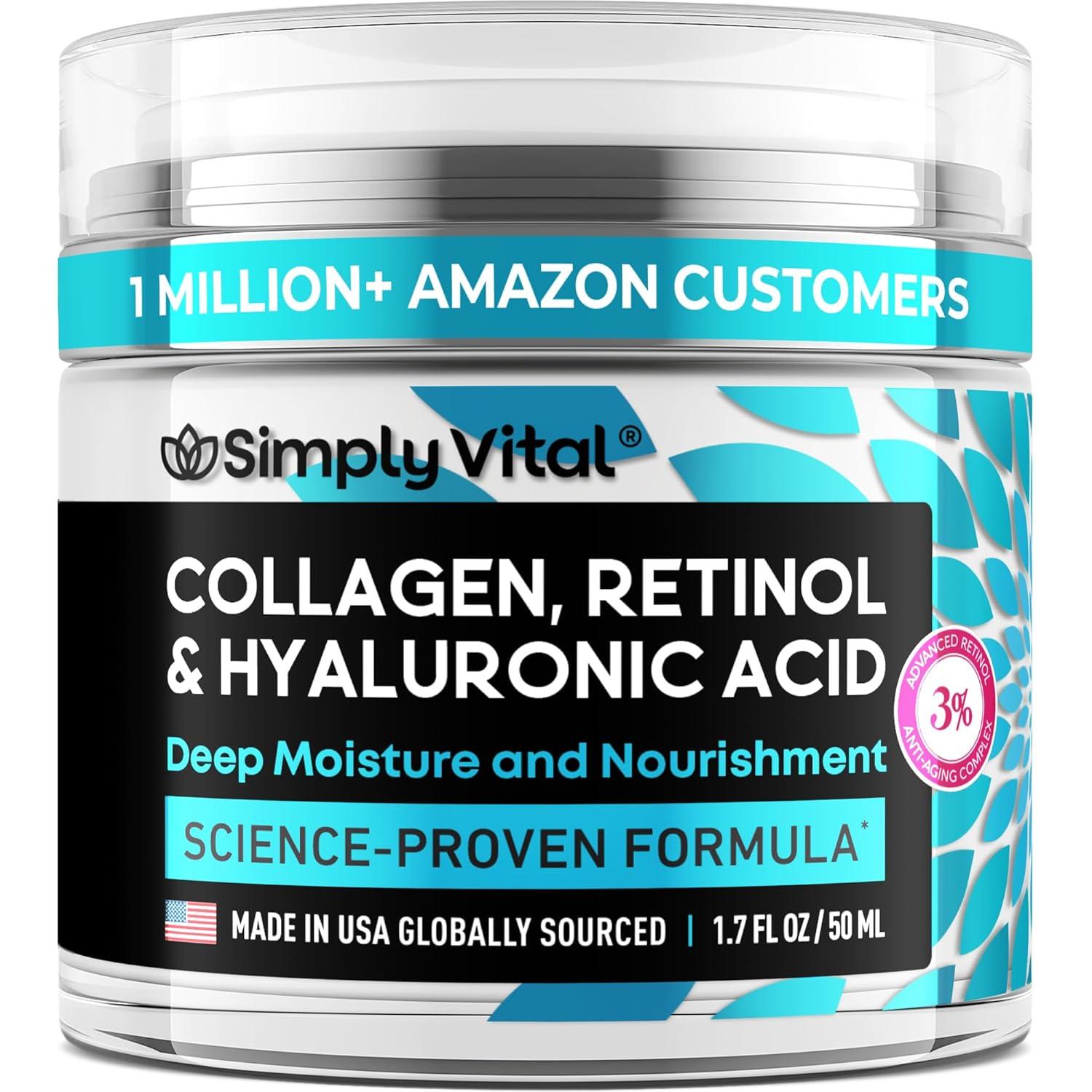 SimplyVital Cream: Collagen, Retinol Hyaluronic - Compared, Tested For Aging Skin...‎ (47 chars)